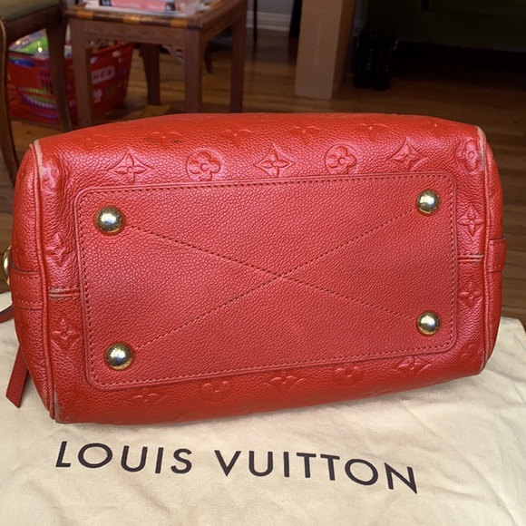 LAST CHANCE!! Louis Vuitton Speedy 25 Empreinte Bag EUC Red-Orange - Picture 10 of 16
